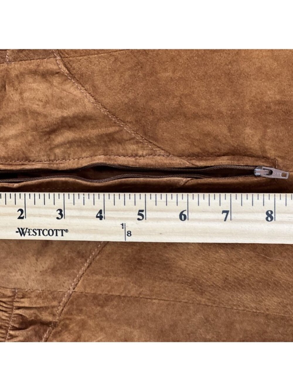 VTG Positano Pelle Women Petite Skirt Brown Suede Western A Line Boho Chic USA - Picture 7 of 12
